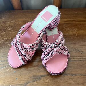 NWOT Woven Thread Pink Sandals